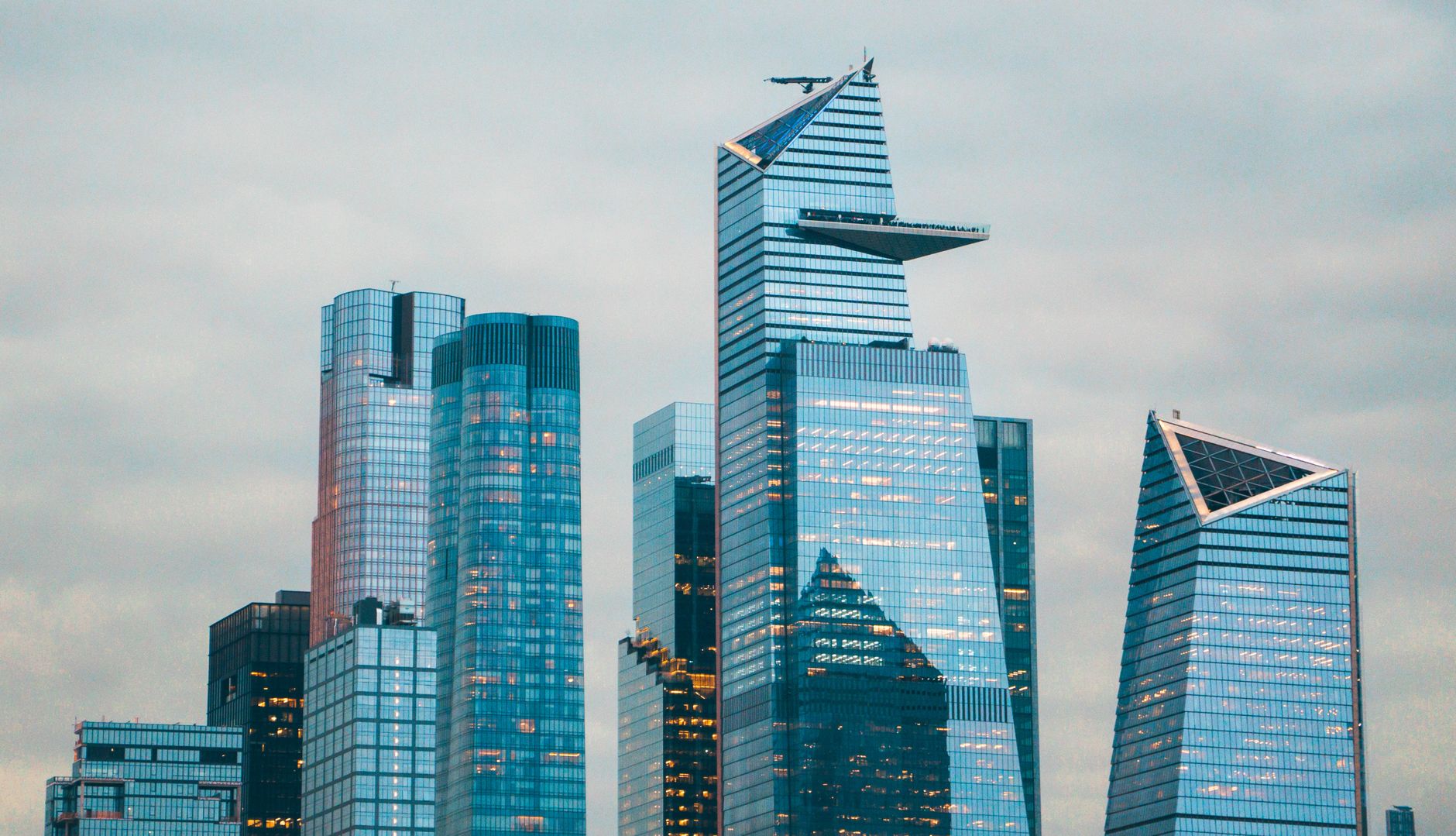 A stunning view of Hudson Yards skyscrapers in New York City displaying modern architecture.